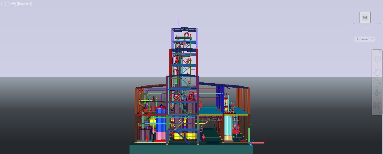 生物柴油加工厂一部分的3D模型