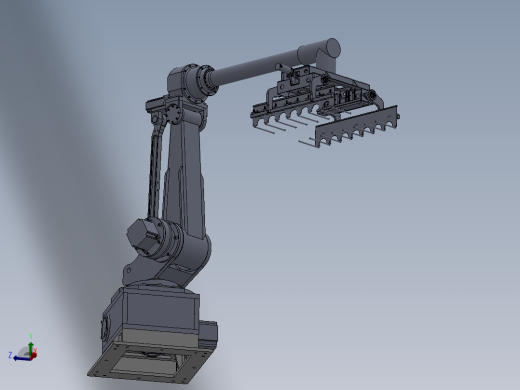 大米 面粉料袋码垛机器人臂部结构设计-搬运机械手含三维+CAD