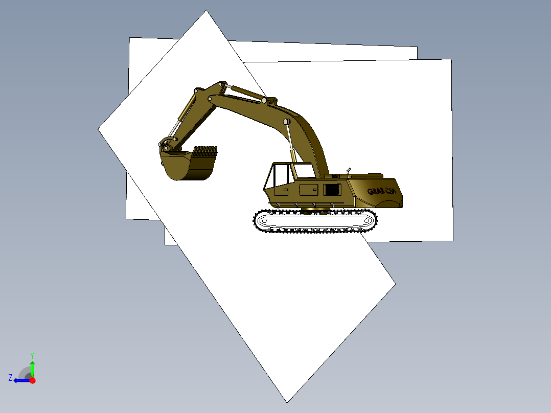 挖掘机模型右视图