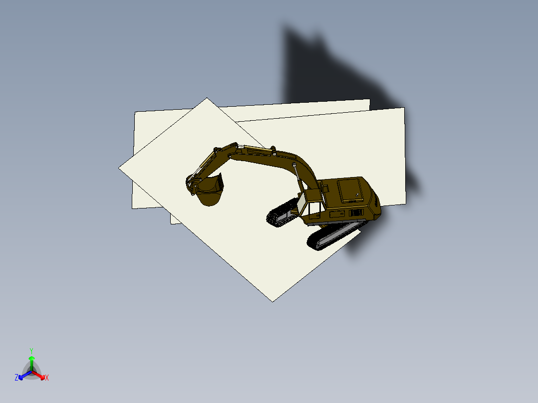 挖掘机模型正等轴测图