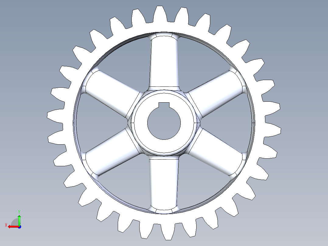 solidworks z=30 m=11齿轮后视图
