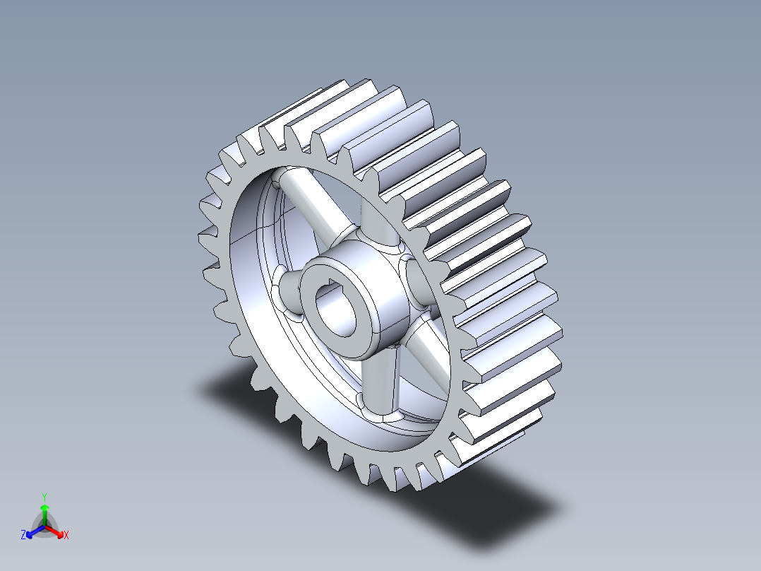 solidworks z=30 m=11齿轮正等轴测图