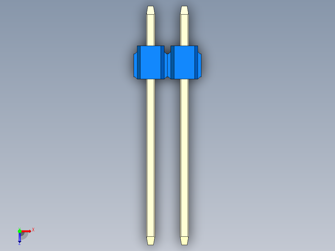 彩色公头100mil（2.54mm）系列-DS1021_blue_3x02p_100mil_Type5_rev1.0俯视图