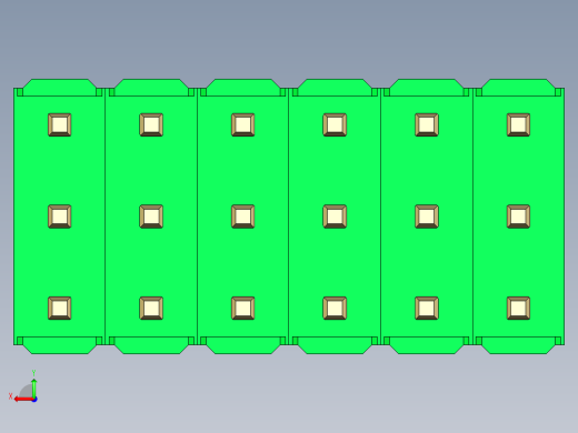 彩色公头100mil（2.54mm）系列-DS1021_green_3x06p_100mil_Type19_rev1.0后视缩略图