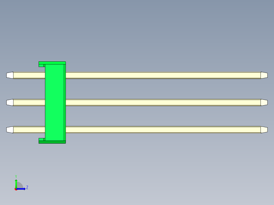 彩色公头100mil（2.54mm）系列-DS1021_green_3x06p_100mil_Type19_rev1.0左视图