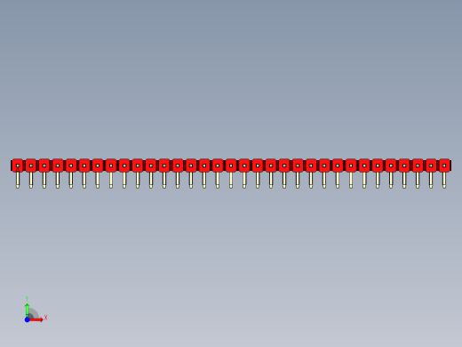 彩色公排针 100mil 2.54mm 系列-DS1022_red_1x33p_100mil_TypeD_rev1.0前视缩略图