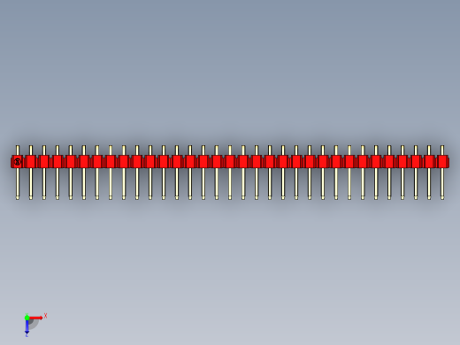 彩色公排针 100mil 2.54mm 系列-DS1022_red_1x33p_100mil_TypeD_rev1.0俯视缩略图