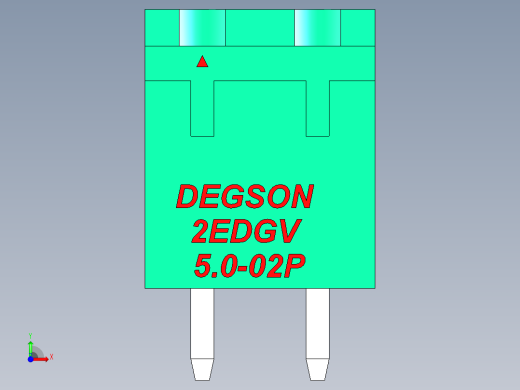 DEGSON 2EDG 系列 5.0mm 可插拔接线端子组-2EDGV-5.0-02P-14-00AH前视缩略图