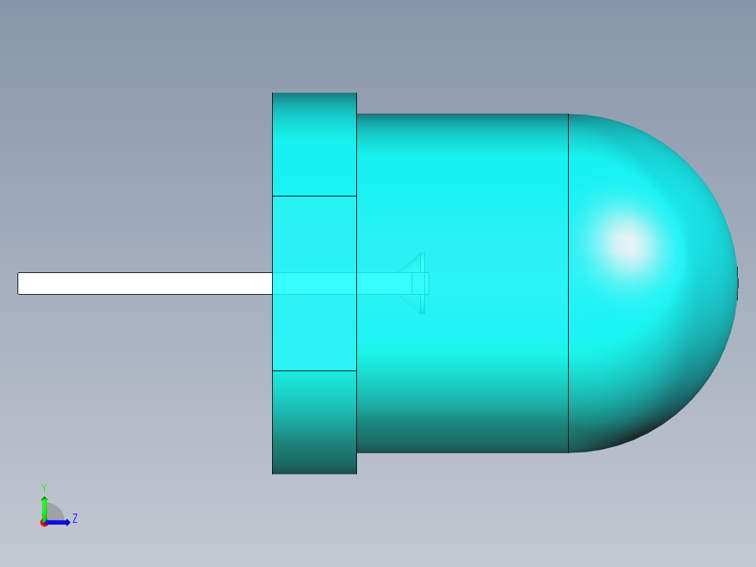 LED_Round_Cyan_D8.0mm左视图