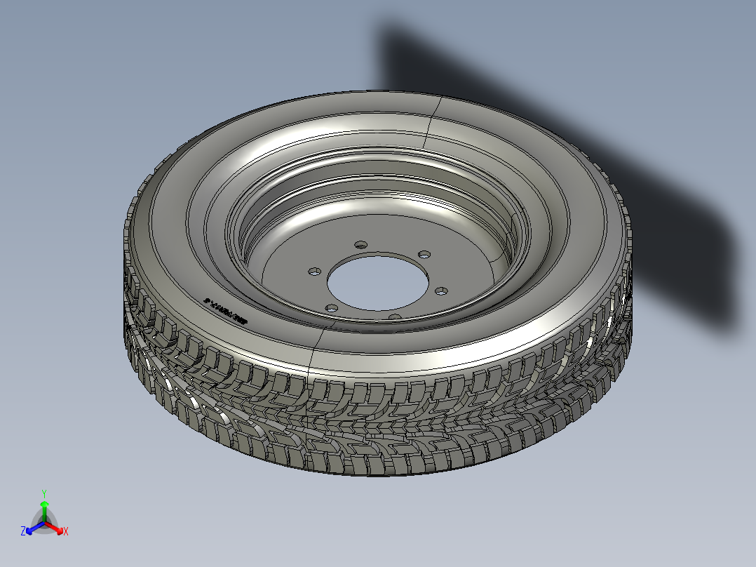 车轮225-75R17.5正等轴测图