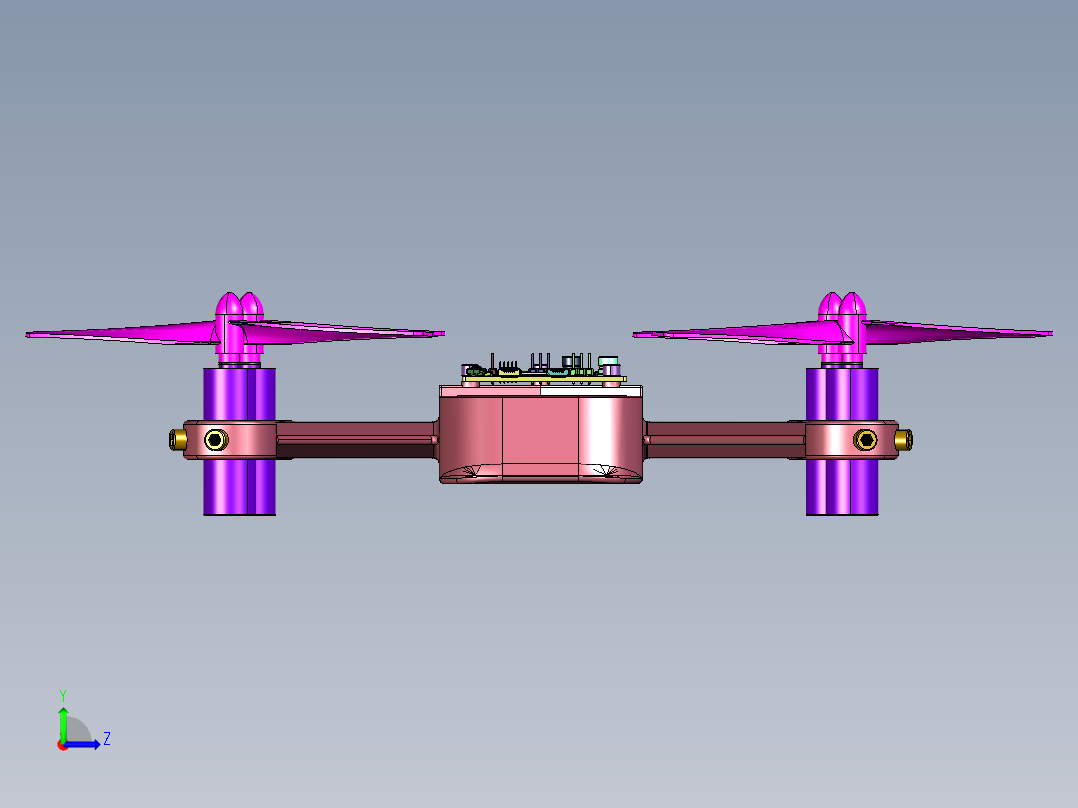 炫酷航拍自制打印无人机左视图