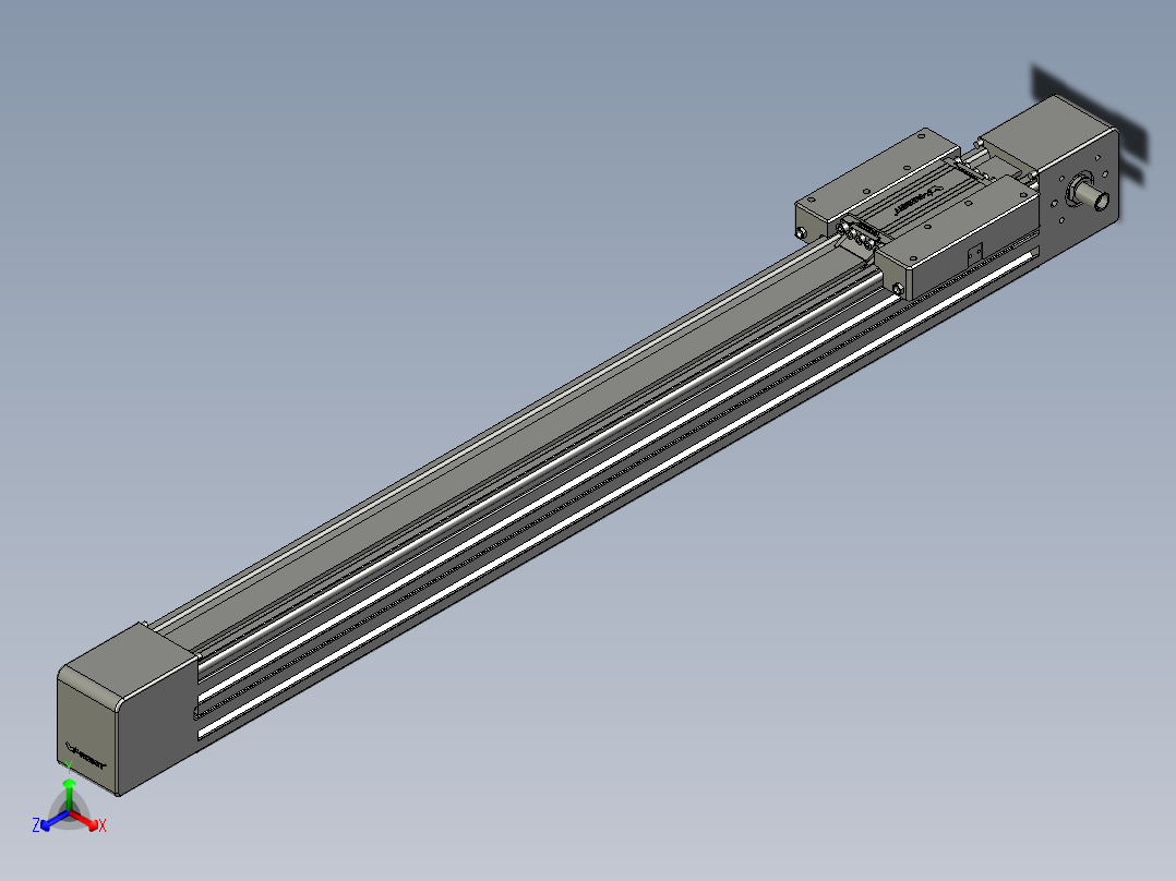 威洛博直线电机模组EB6-L140-S650-光轴正等轴测图