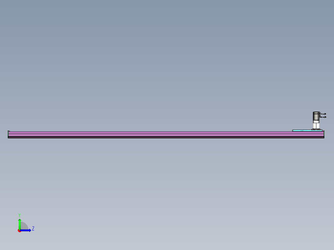 东锦齿条传动DH210G-L167-S3600-BU-减速机+P750W左视图