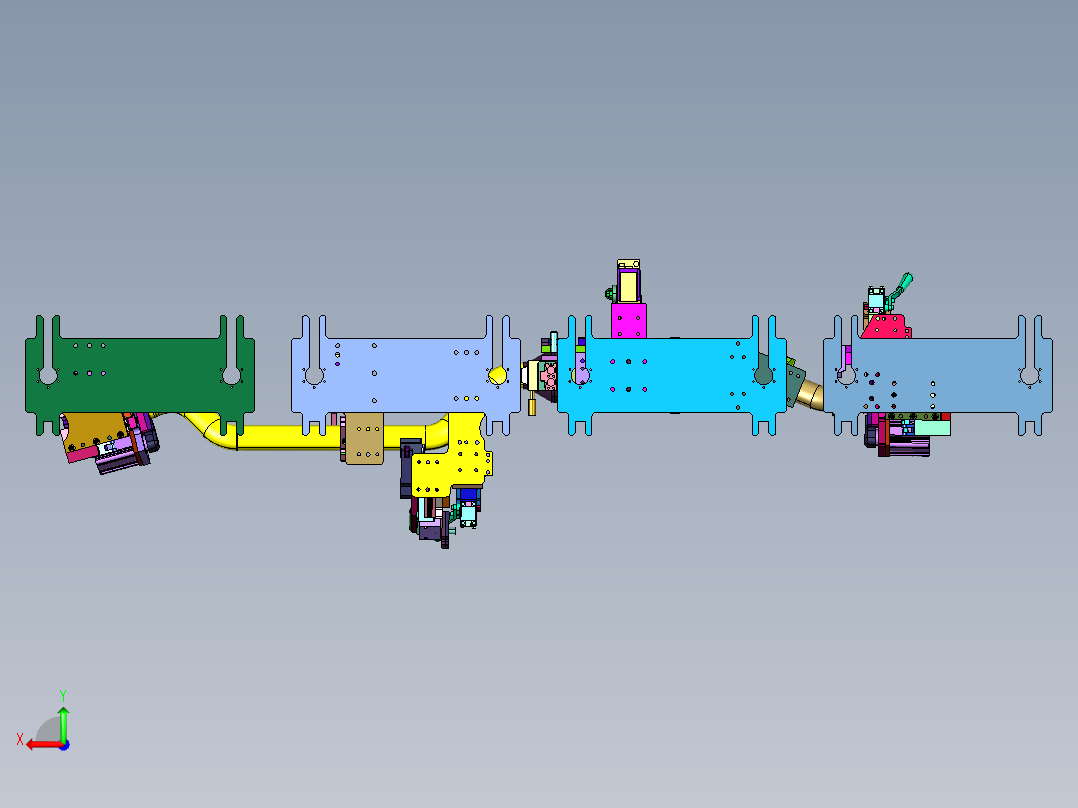 c61x排气管工装后视图