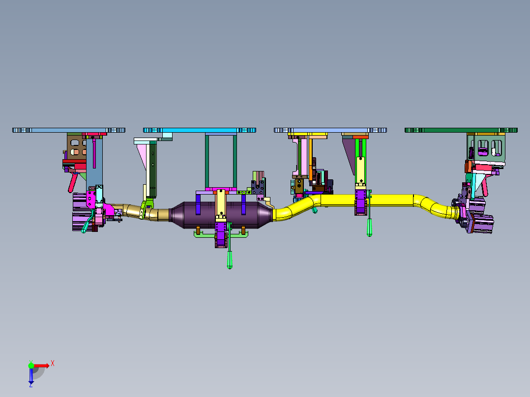 c61x排气管工装俯视图