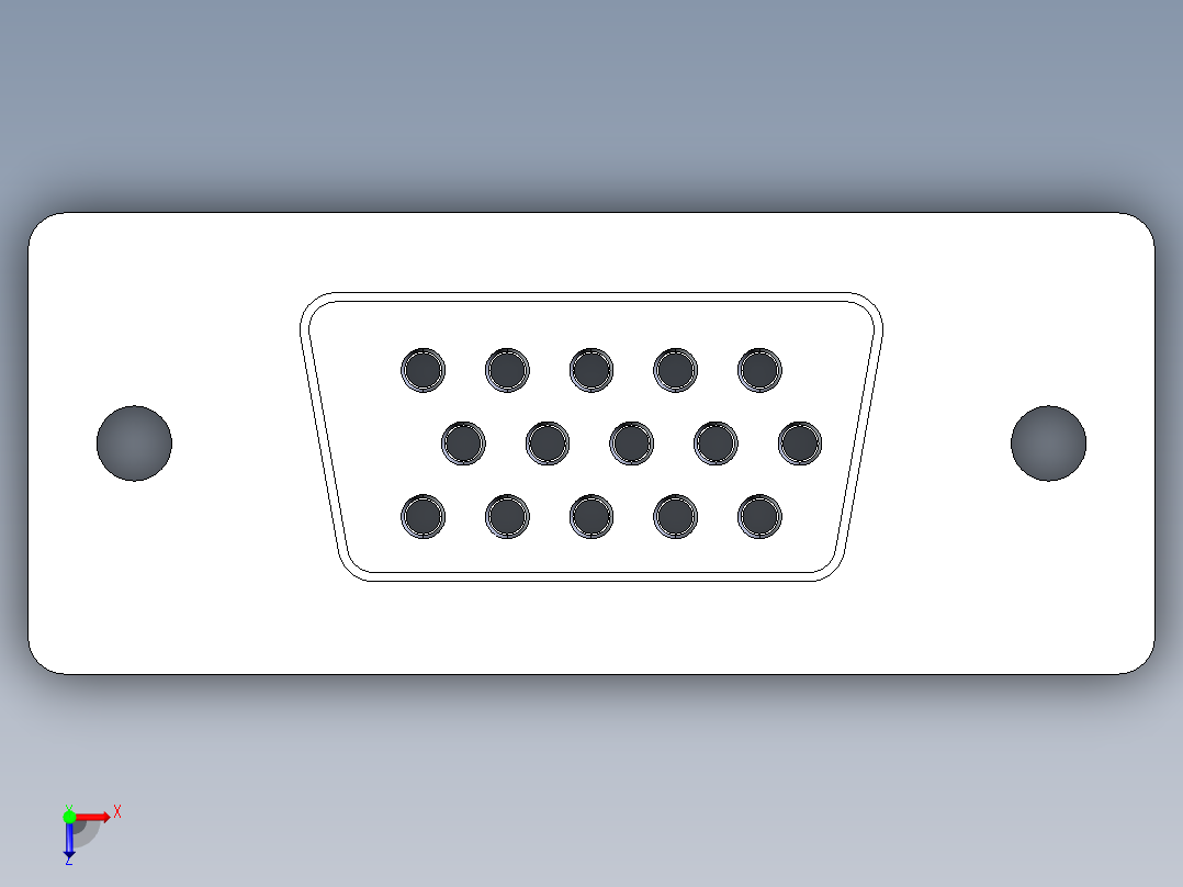 vga-female-connector-STEP俯视图