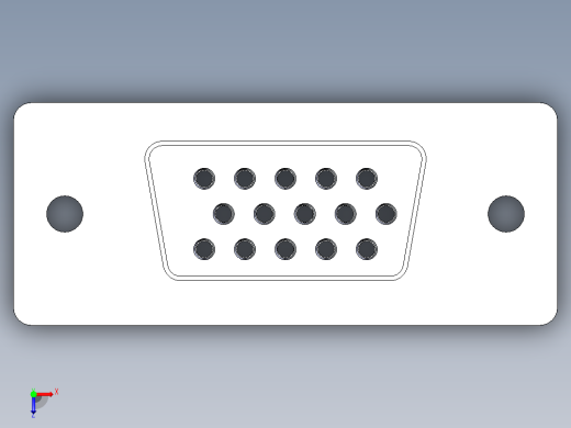 vga-female-connector-STEP俯视缩略图