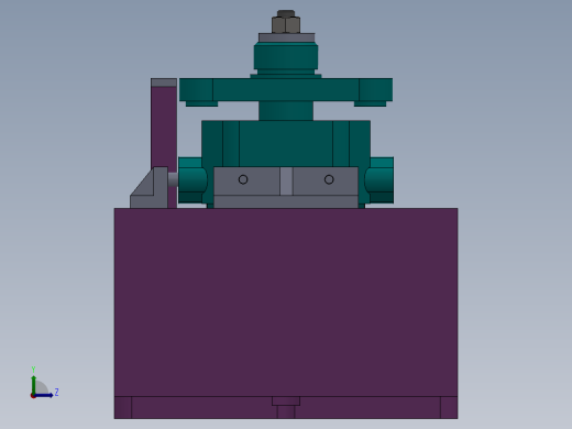 1G107--A型齿轮油泵泵体安装板底面铣夹具设计（气动夹具+三维）左视缩略图