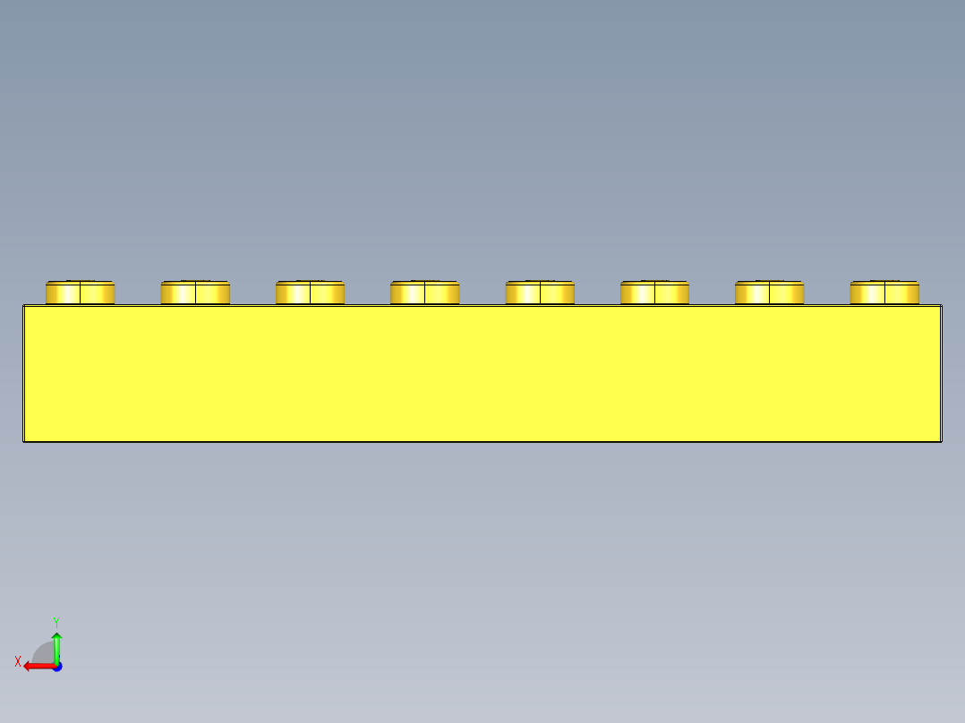 乐高套装 4421基本积木-300724 Bright Yellow Brick 2 x 8.STEP后视图