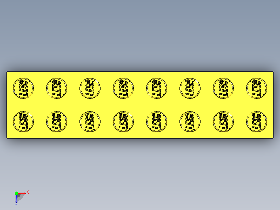 乐高套装 4421基本积木-300724 Bright Yellow Brick 2 x 8.STEP俯视图