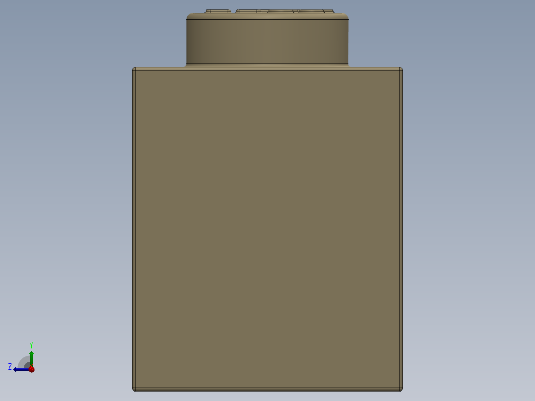 乐高套装 4421基本积木-4112982 - 3009 Brick Yellow - Tan Brick 1 x 6.SLDPRT右视图