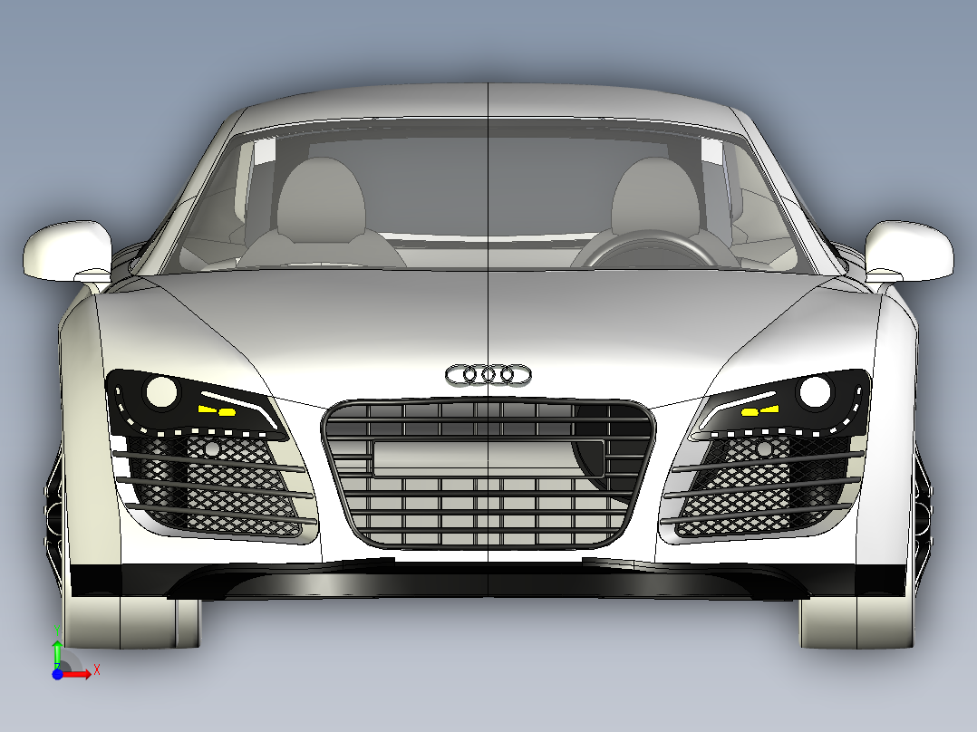 B2004416-奥迪R8白色前视图