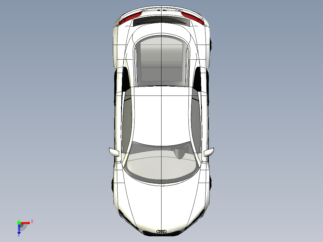 B2004416-奥迪R8白色俯视图