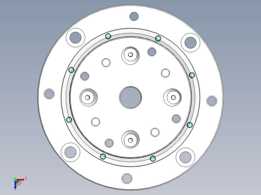 CM-B6080070-00 定心装置俯视图