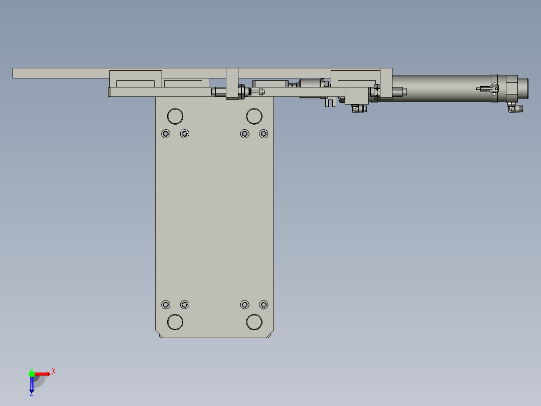 接料底座组件俯视图