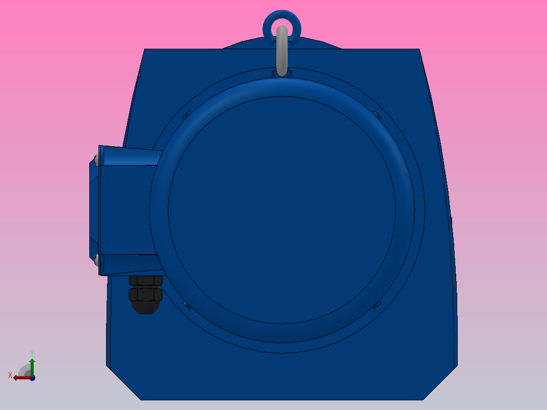 RF167法兰轴伸式安装斜齿轮减速机RF167-Y55-4P-250-M1-0°-Φ660后视图