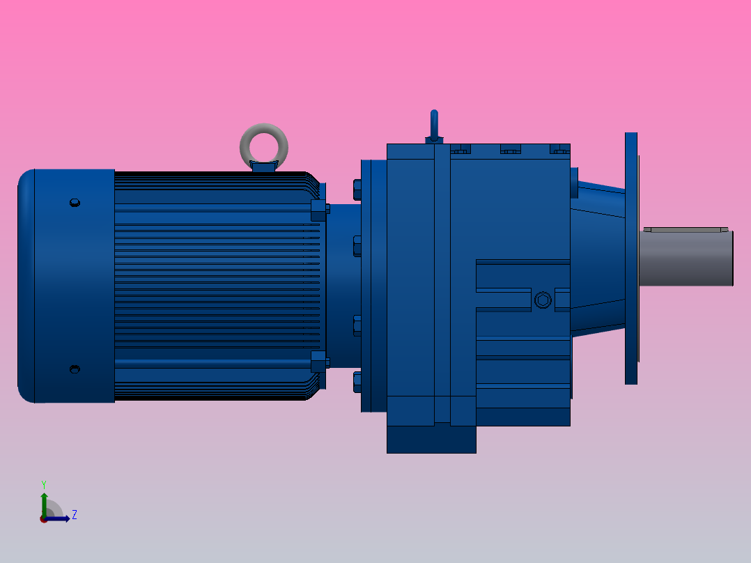 RF167法兰轴伸式安装斜齿轮减速机RF167-Y55-4P-250-M1-0°-Φ660左视图