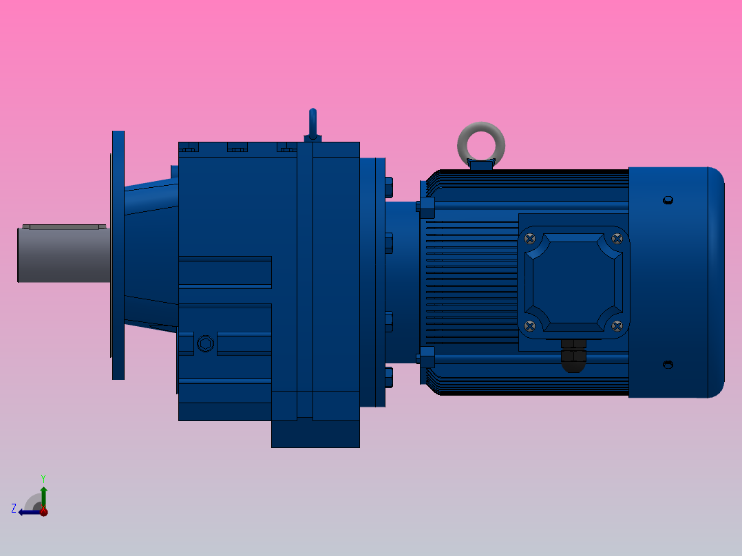 RF167法兰轴伸式安装斜齿轮减速机RF167-Y55-4P-250-M1-0°-Φ660右视图