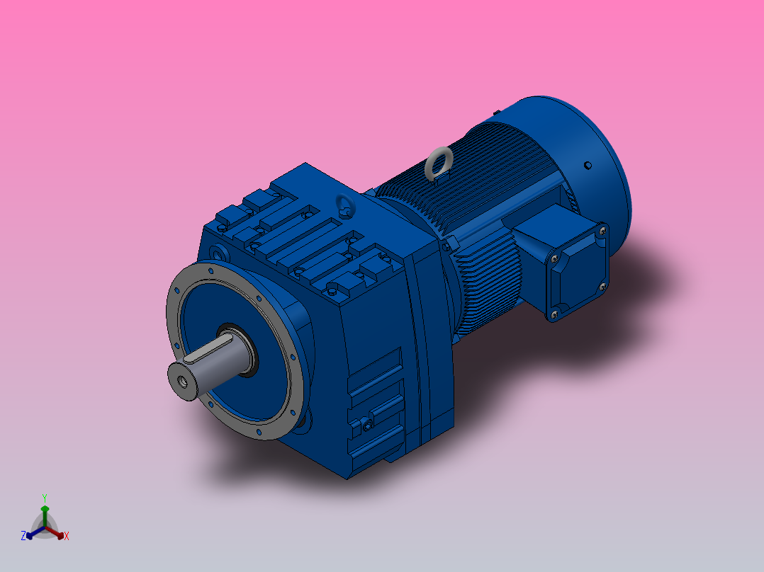 RF167法兰轴伸式安装斜齿轮减速机RF167-Y55-4P-250-M1-0°-Φ660正等轴测图