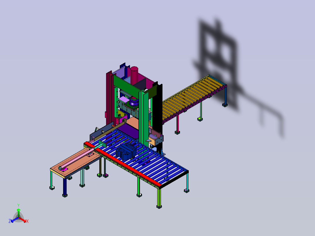 砖生产用分切装置主视图
