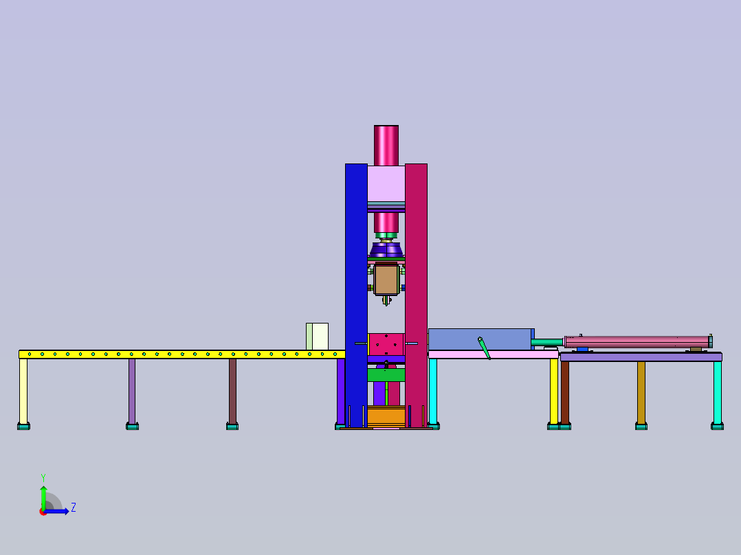 砖生产用分切装置左视图