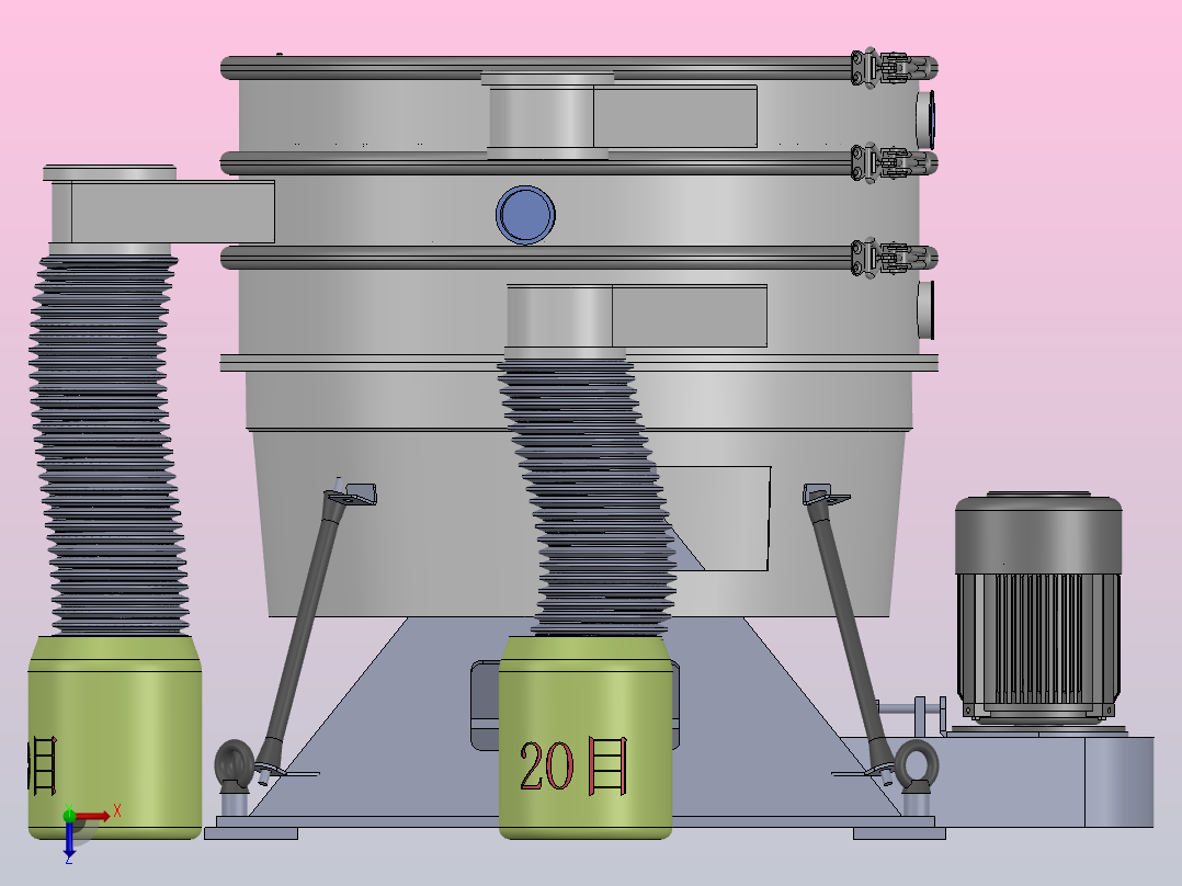 摇摆筛分机俯视图