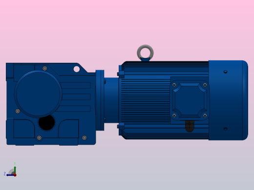 K87底脚轴伸式安装螺旋锥齿轮减速机K87-YV15-4P-19.45-M1-0°-B右视缩略图