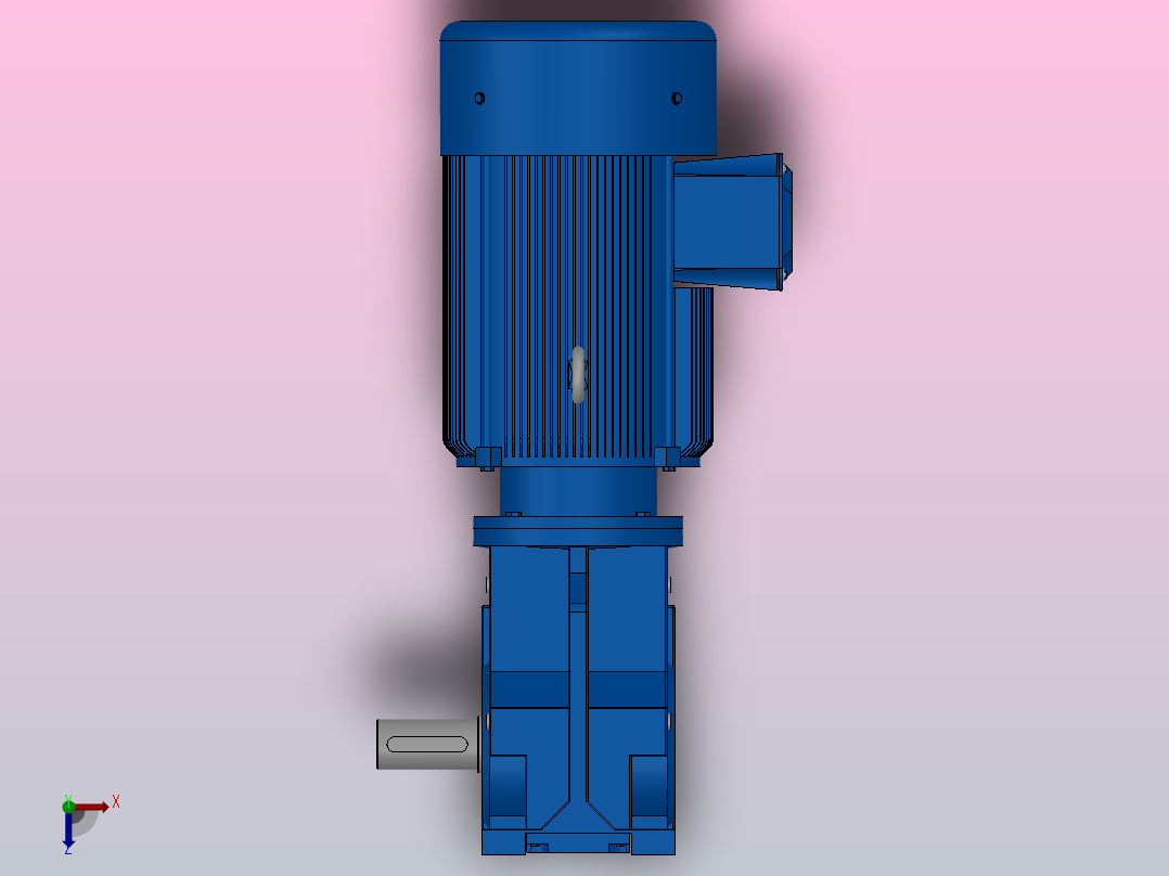 K87底脚轴伸式安装螺旋锥齿轮减速机K87-YV15-4P-19.45-M1-0°-B俯视图