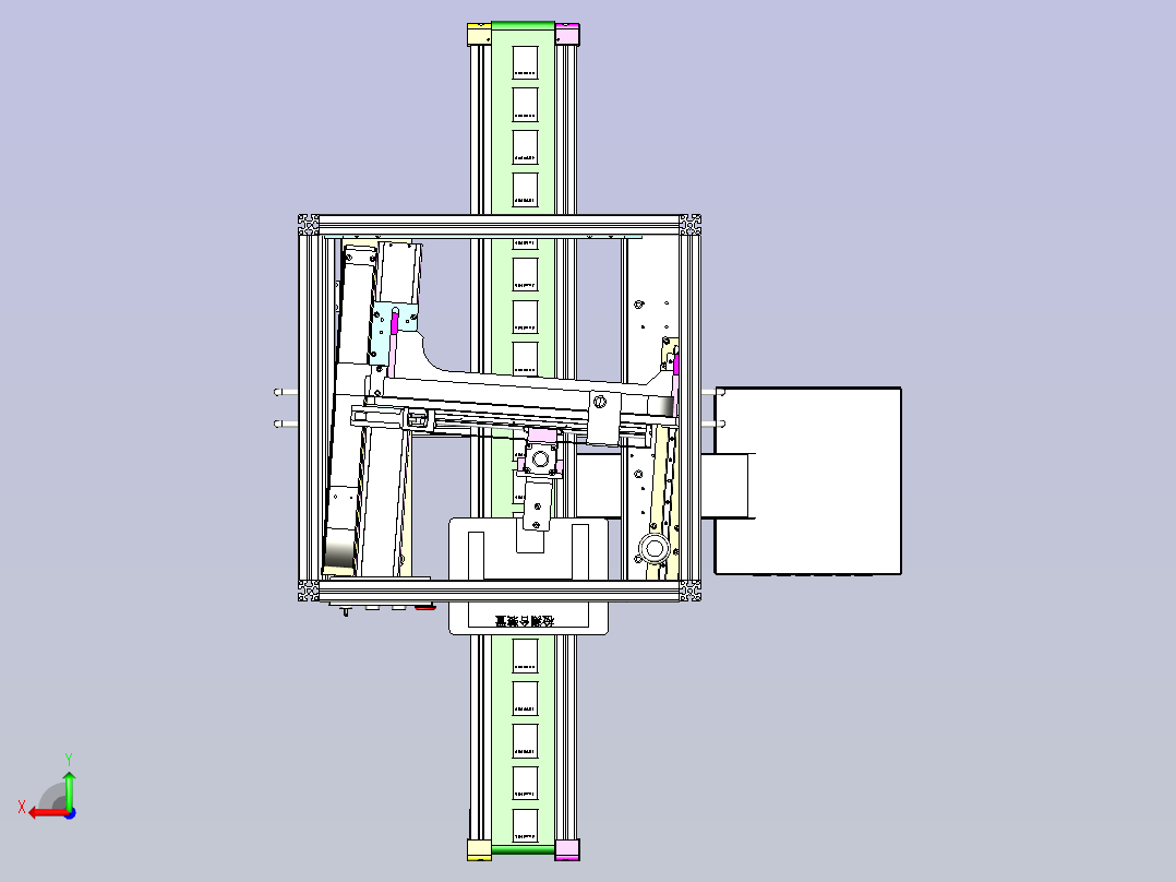 某手机电池测试生产线3D图纸后视图
