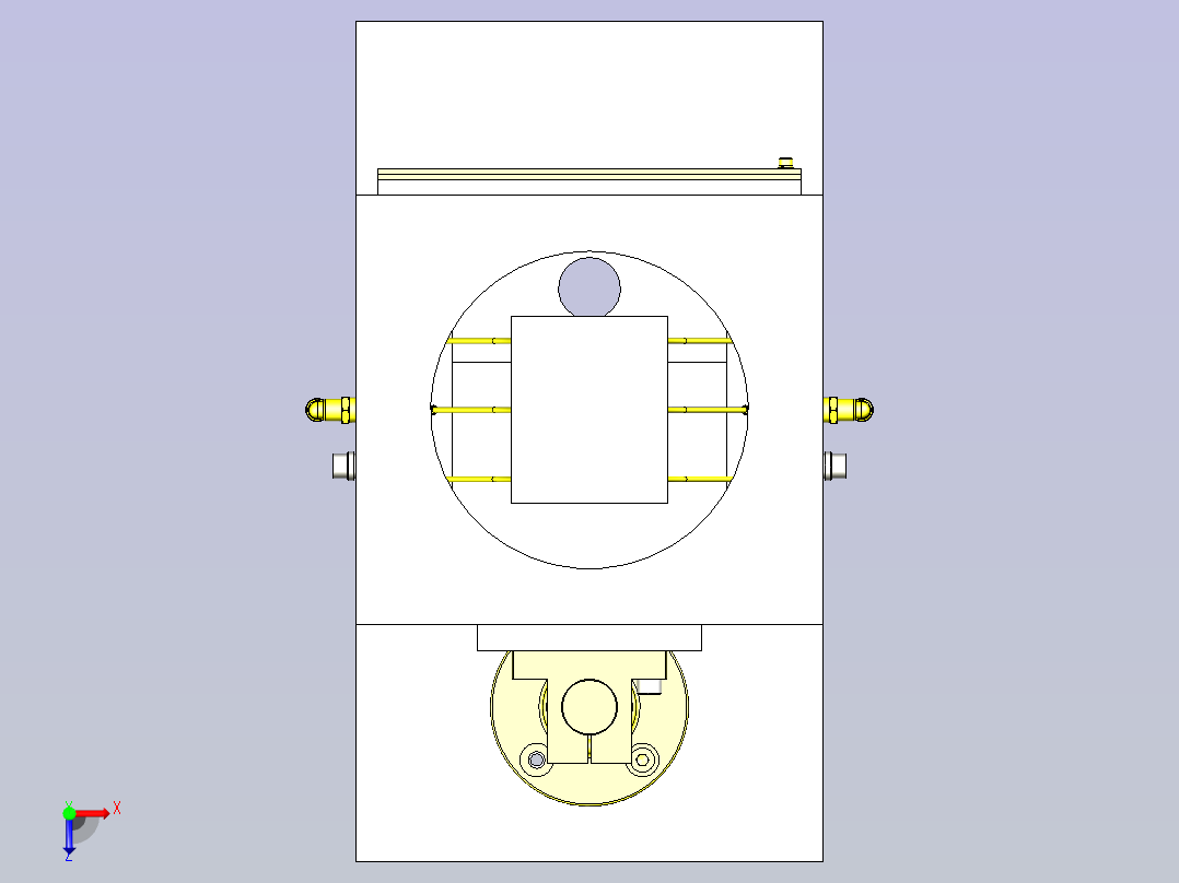 一款吹气吸引组件3D图俯视图