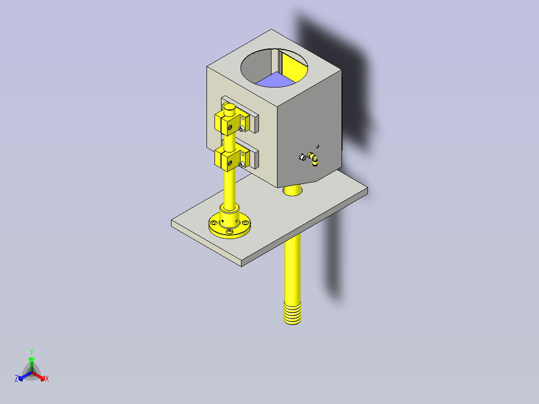 一款吹气吸引组件3D图正等轴测图