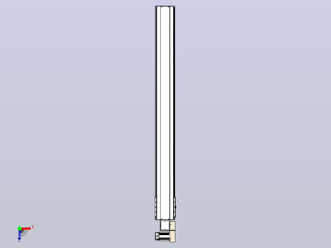 皮带直线轴半封闭可选导轨TPA-HNB-220D-176-L2000-MR-C-P1K-N3俯视图