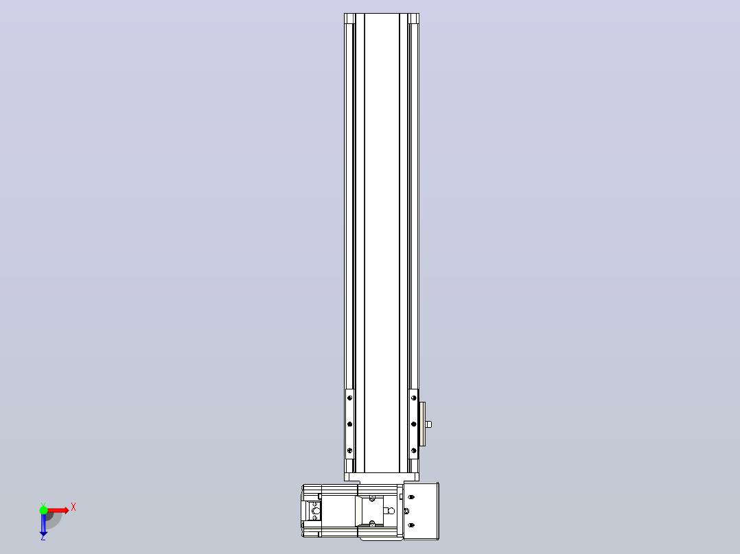 皮带直线轴半封闭可选导轨TPA-HNB-85S-90-L350-RU-C-P20-N3俯视图