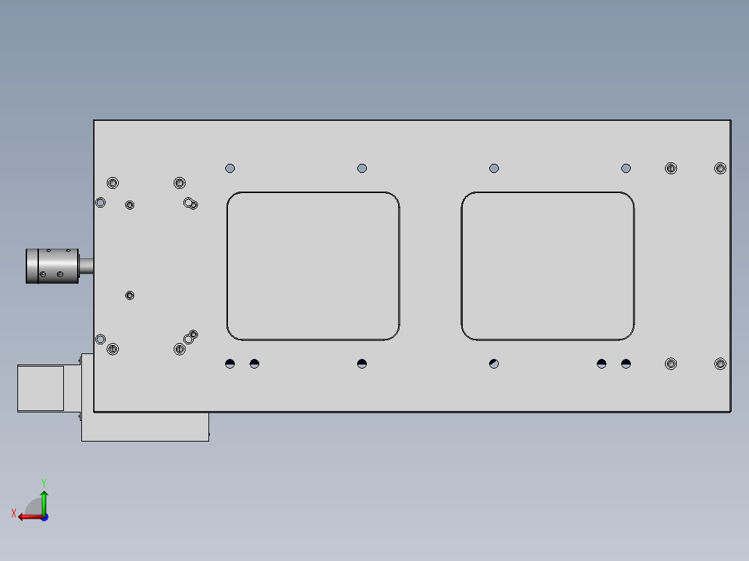 汽车转向节四轴加工夹具后视图