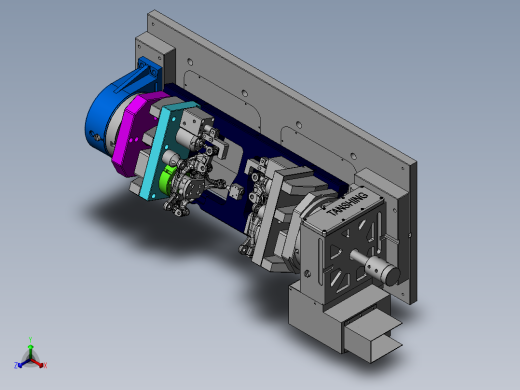 汽车转向节四轴加工夹具正等轴测缩略图