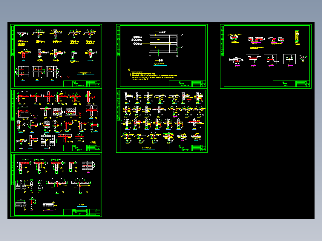 砖房预制板以及构造柱砖墙墙体等砌体结构节点构造图集CAD图纸1