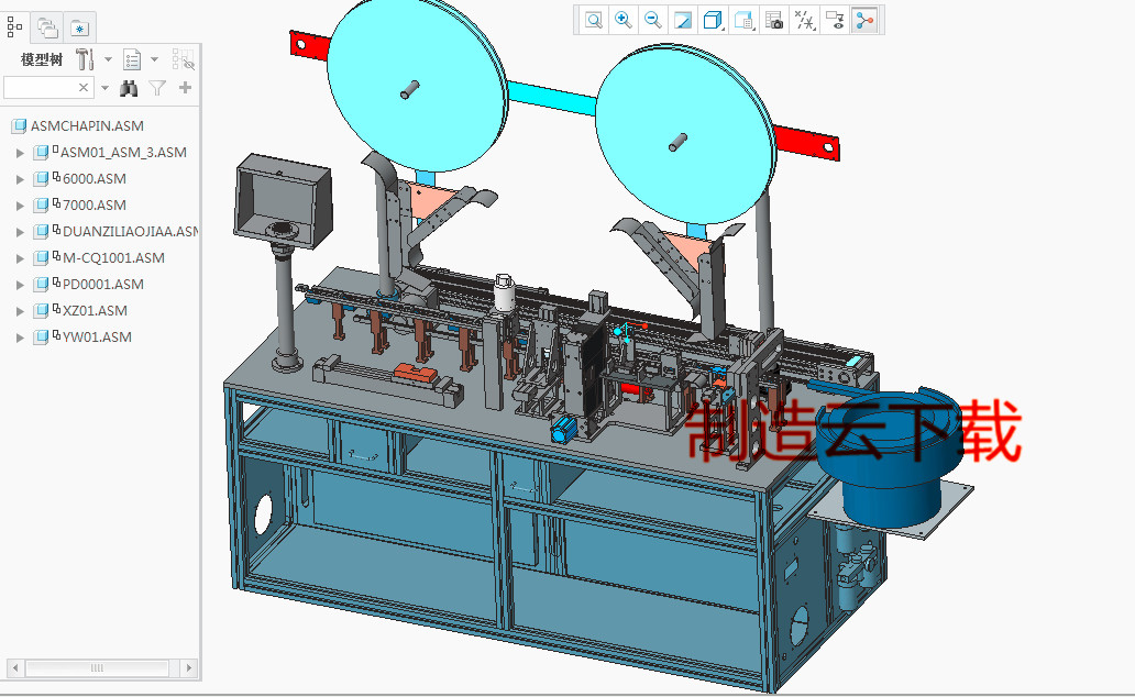 插pin裁切机、非标自动化插件机3D模型 (1)