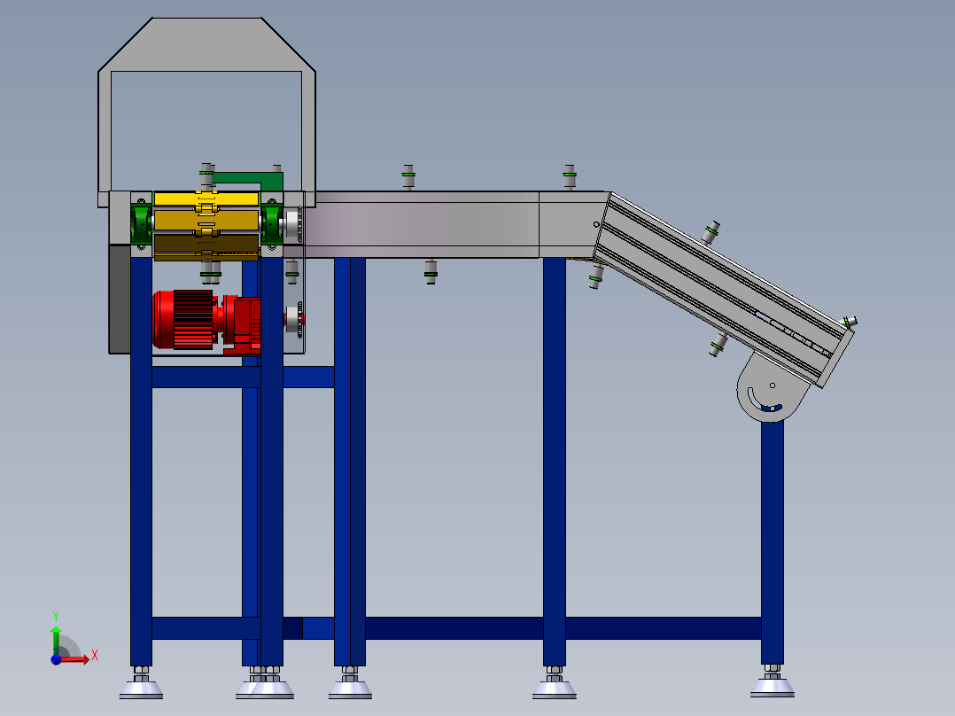 G832 转弯链条线体前视图