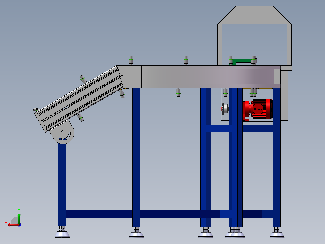 G832 转弯链条线体后视图