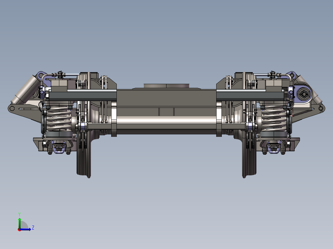 13套转向架3d图纸 机车、高铁动车转向架3d图纸 火车转向架3d模型左视图